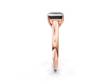 Rose gold Fancy Black Princess Cut Solitaire Engagement Ring with Tapered Band and Four-Prong Setting_5