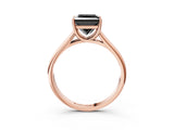 Rose gold Fancy Black Princess Cut Solitaire Engagement Ring with Tapered Band and Four-Prong Setting_6