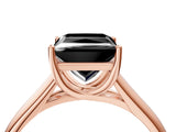 Rose gold Fancy Black Princess Cut Solitaire Engagement Ring with Tapered Band and Four-Prong Setting_7