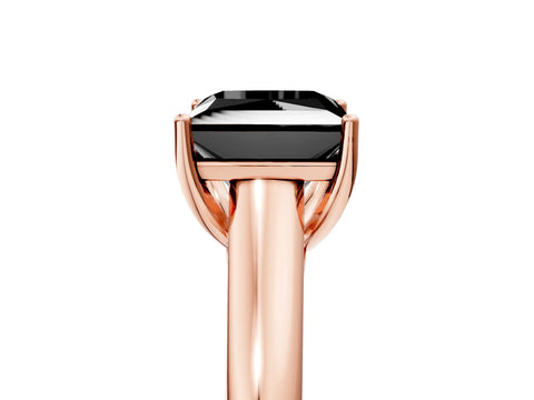 Rose gold Fancy Black Princess Cut Solitaire Engagement Ring with Tapered Band and Four-Prong Setting_8