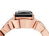 Rose gold Fancy Black Princess Cut Solitaire Intertwined Band Prong Setting Ring_4