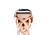 Rose gold Fancy Black Princess Cut Solitaire Intertwined Band Prong Setting Ring_5