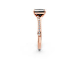 Rose gold Fancy Black Princess Cut Solitaire Pavé Band with Four-Prong Setting_2