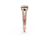 Rose gold Fancy Black Princess Cut Solitaire Split Shank Pavé Diamond Engagement Ring_2