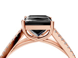 Rose gold Fancy Black Princess Cut Solitaire Split Shank Pavé Diamond Engagement Ring_4