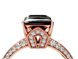 Rose gold Fancy Black Princess Cut Solitaire Split Shank Pave Diamond Engagement Ring with Four-Prong Setting_10