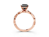 Rose gold Fancy Black Princess Cut Solitaire Twisted Pave Band with Four-Prong Setting_6