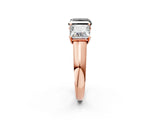 Rose gold Fancy Black Princess Cut Three-Stone Diamond Ring with Prong Setting on a Classic Band_14