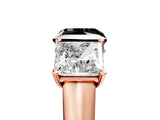 Rose gold Fancy Black Princess Cut Three-Stone Diamond Ring with Prong Setting on a Classic Band_17