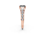 Rose gold Fancy Black Radiant Cut Brilliant Diamond Pavé Band with Six-Prong Setting_2