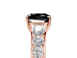 Rose gold Fancy Black Radiant Cut Brilliant Diamond Pavé Band with Six-Prong Setting_5