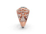 Rose gold Fancy Black Radiant Cut Brilliant Halo Pave Diamond Milgrain Ring_2