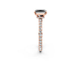 Rose gold Fancy Black Radiant Cut Brilliant Pavé Band Solitaire with Four-Prong Setting_2