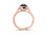 Rose gold Fancy Black Radiant Cut Brilliant Solitaire Diamond Ring with Channel Set Band and Bar Prong Setting_3