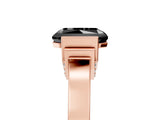 Rose gold Fancy Black Radiant Cut Brilliant Solitaire Diamond Ring with Channel Set Band and Bar Prong Setting_5