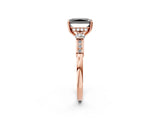 Rose gold Fancy Black Radiant Cut Brilliant Three-Stone Pave Band with Four-Prong Setting_2