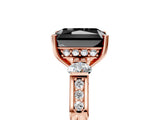 Rose gold Fancy Black Radiant Cut Brilliant Three-Stone Pave Band with Four-Prong Setting_5