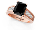 Rose gold Fancy Black Radiant Cut Cut Channel Set Solitaire Ring with Four-Prong Setting_1