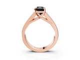 Rose gold Fancy Black Radiant Cut Cut Channel Set Solitaire Ring with Four-Prong Setting_3