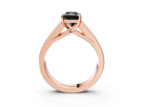 Rose gold Fancy Black Radiant Cut Cut Channel Set Solitaire Ring with Four-Prong Setting_3