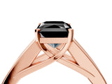 Rose gold Fancy Black Radiant Cut Cut Channel Set Solitaire Ring with Four-Prong Setting_4