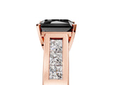 Rose gold Fancy Black Radiant Cut Cut Channel Set Solitaire Ring with Four-Prong Setting_5