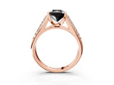 Rose gold Fancy Black Radiant Cut Cut Diamond Channel Set Pave Band with Tension Prong Setting_3