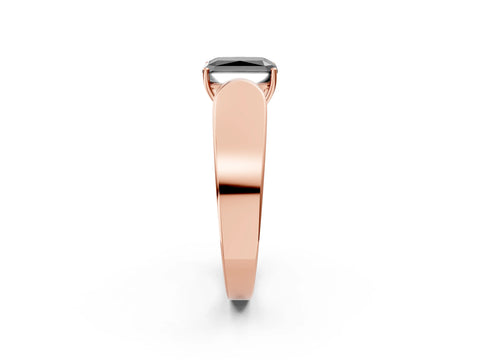 Rose gold Fancy Black Radiant Cut Cut Diamond Channel Set Solitaire Ring with Four-Prong Setting_2