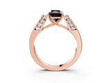 Rose gold Fancy Black Radiant Cut Cut Diamond Channel Set Solitaire Ring with Four-Prong Setting_3