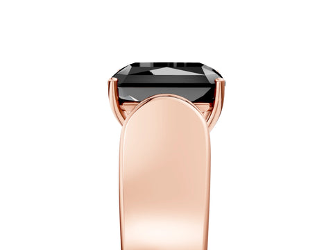 Rose gold Fancy Black Radiant Cut Cut Diamond Channel Set Solitaire Ring with Four-Prong Setting_5