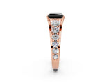 Rose gold Fancy Black Radiant Cut Cut Diamond Engagement Ring with Pavé Band and Four-Prong Setting_2