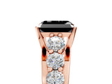 Rose gold Fancy Black Radiant Cut Cut Diamond Engagement Ring with Pavé Band and Four-Prong Setting_5