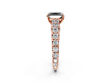 Rose gold Fancy Black Radiant Cut Cut Diamond Pavé Band Solitaire with Four-Prong Setting_2