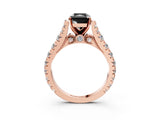 Rose gold Fancy Black Radiant Cut Cut Diamond Pavé Band Solitaire with Four-Prong Setting_3