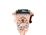 Rose gold Fancy Black Radiant Cut Cut Halo Diamond Infinity Band with Four-Prong Setting_5