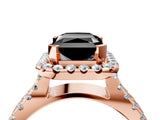 Rose gold Fancy Black Radiant Cut Cut Halo Split Shank Pave Set Ring_4
