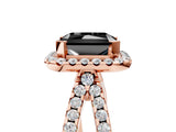 Rose gold Fancy Black Radiant Cut Cut Halo Split Shank Pave Set Ring_5