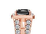 Rose gold Fancy Black Radiant Cut Cut Halo Split Shank Prong Set Ring_5
