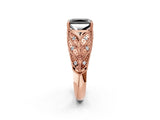 Rose gold Fancy Black Radiant Cut Cut Milgrain Pave Diamond Engagement Ring with Four-Prong Setting_29