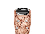 Rose gold Fancy Black Radiant Cut Cut Milgrain Pave Diamond Engagement Ring with Four-Prong Setting_32