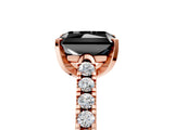 Rose gold Fancy Black Radiant Cut Cut Pavé Band Solitaire Ring with Four-Prong Setting_5