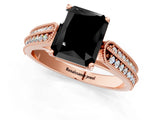 Rose gold Fancy Black Radiant Cut Cut Pave Split Shank Engagement Ring with Four-Prong Setting_1