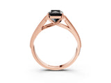 Rose gold Fancy Black Radiant Cut Cut Pave Split Shank Engagement Ring with Four-Prong Setting_3