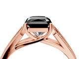 Rose gold Fancy Black Radiant Cut Cut Pave Split Shank Engagement Ring with Four-Prong Setting_4