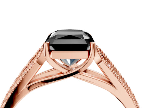 Rose gold Fancy Black Radiant Cut Cut Pave Split Shank Engagement Ring with Four-Prong Setting_4