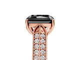 Rose gold Fancy Black Radiant Cut Cut Pave Split Shank Engagement Ring with Four-Prong Setting_5