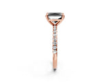 Rose gold Fancy Black Radiant Cut Diamond Brilliant Solitaire Ring with Pavé Band and Four-Prong Setting_2