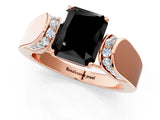 Rose gold Fancy Black Radiant Cut Diamond Channel Set Solitaire Ring with Four-Prong Setting_13