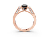 Rose gold Fancy Black Radiant Cut Diamond Channel Set Solitaire Ring with Four-Prong Setting_15