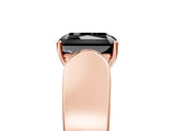 Rose gold Fancy Black Radiant Cut Diamond Channel Set Solitaire Ring with Four-Prong Setting_17